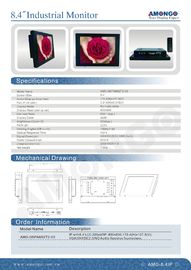 8.4” 270cd / m² SVGA LCD Monitor, Iron Front Panel, Black Industrial Touchscreen Monitor
